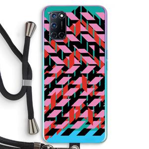 CaseCompany Skew Blush 2: Oppo A92 Transparant Hoesje met koord