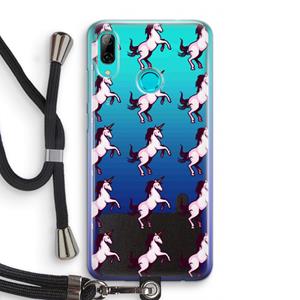 CaseCompany Musketon Unicorn: Huawei P Smart (2019) Transparant Hoesje met koord