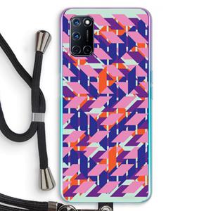 CaseCompany Skew Blush 3: Oppo A92 Transparant Hoesje met koord