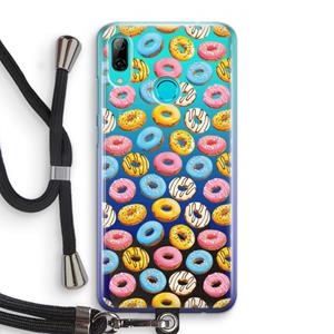 CaseCompany Pink donuts: Huawei P Smart (2019) Transparant Hoesje met koord
