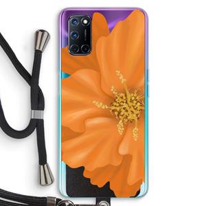 CaseCompany Orange Ellila flower: Oppo A92 Transparant Hoesje met koord