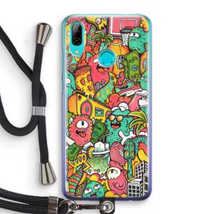 CaseCompany Vexx City: Huawei P Smart (2019) Transparant Hoesje met koord