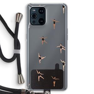 CaseCompany Dancing #1: Oppo Find X3 Transparant Hoesje met koord