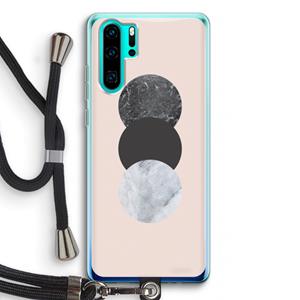CaseCompany Marmeren cirkels: Huawei P30 Pro Transparant Hoesje met koord