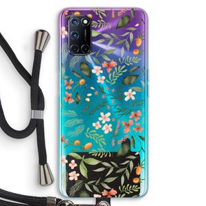 CaseCompany Sweet little flowers: Oppo A92 Transparant Hoesje met koord