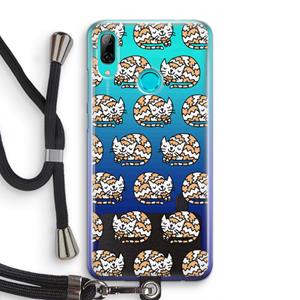 CaseCompany Slapende poes: Huawei P Smart (2019) Transparant Hoesje met koord