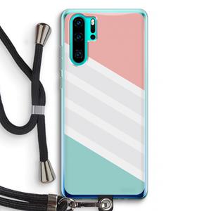 CaseCompany Strepen pastel: Huawei P30 Pro Transparant Hoesje met koord