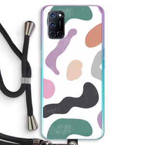 CaseCompany Memphis Shapes: Oppo A92 Transparant Hoesje met koord