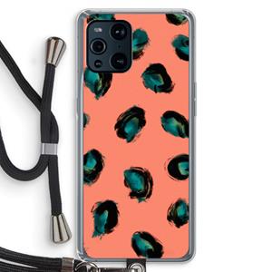 CaseCompany Pink Cheetah: Oppo Find X3 Transparant Hoesje met koord