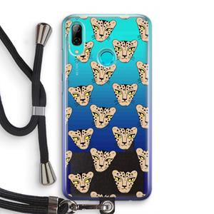 CaseCompany Tijger: Huawei P Smart (2019) Transparant Hoesje met koord