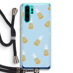 CaseCompany Ananasjes: Huawei P30 Pro Transparant Hoesje met koord