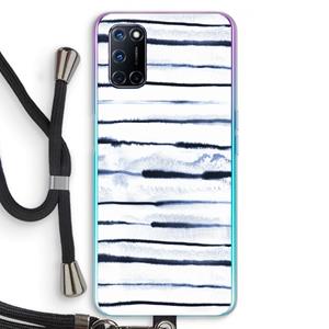 CaseCompany Ink Stripes: Oppo A92 Transparant Hoesje met koord
