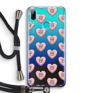 CaseCompany Chicks before dicks: Huawei P Smart (2019) Transparant Hoesje met koord