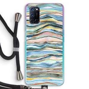 CaseCompany Watercolor Agate: Oppo A92 Transparant Hoesje met koord