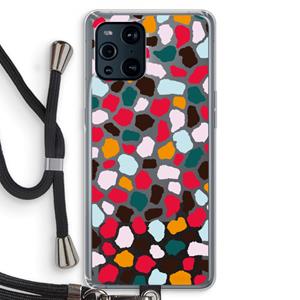CaseCompany Colored Giraffe: Oppo Find X3 Transparant Hoesje met koord