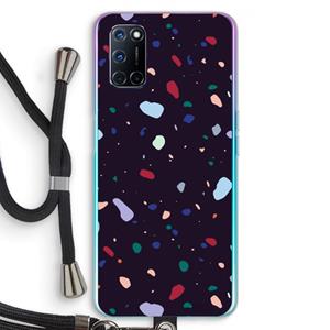 CaseCompany Dark Rounded Terrazzo: Oppo A92 Transparant Hoesje met koord
