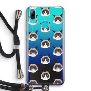 CaseCompany It's a Purrr Case: Huawei P Smart (2019) Transparant Hoesje met koord