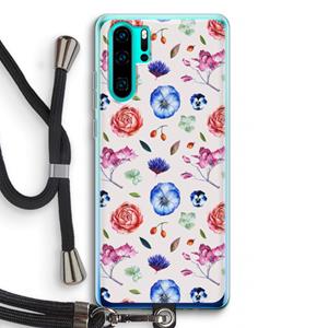 CaseCompany Bloemetjes: Huawei P30 Pro Transparant Hoesje met koord