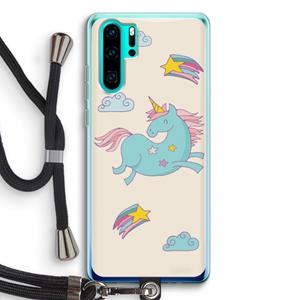 CaseCompany Vliegende eenhoorn: Huawei P30 Pro Transparant Hoesje met koord