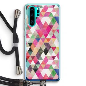 CaseCompany Gekleurde driehoekjes: Huawei P30 Pro Transparant Hoesje met koord