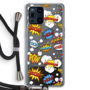 CaseCompany Pow Smack: Oppo Find X3 Transparant Hoesje met koord