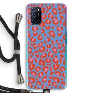 CaseCompany Leopard blue: Oppo A92 Transparant Hoesje met koord