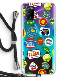 CaseCompany Fruitsticker: Oppo A92 Transparant Hoesje met koord