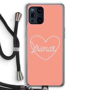CaseCompany Friends heart: Oppo Find X3 Transparant Hoesje met koord
