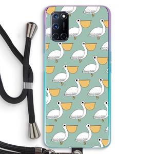 CaseCompany Pelican: Oppo A92 Transparant Hoesje met koord