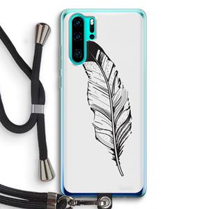 CaseCompany Pluim: Huawei P30 Pro Transparant Hoesje met koord