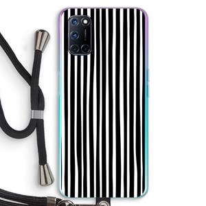 CaseCompany Stripes: Oppo A92 Transparant Hoesje met koord