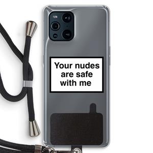 CaseCompany Safe with me: Oppo Find X3 Transparant Hoesje met koord