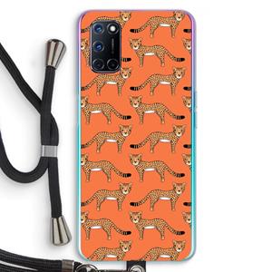 CaseCompany Cheetah: Oppo A92 Transparant Hoesje met koord