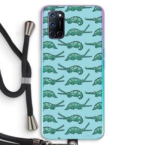 CaseCompany Kroko: Oppo A92 Transparant Hoesje met koord
