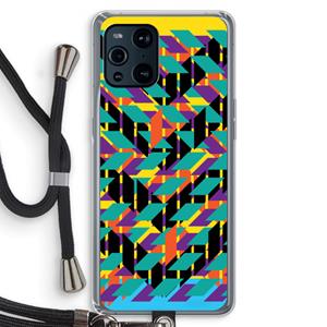 CaseCompany Skew Bee 1: Oppo Find X3 Transparant Hoesje met koord
