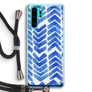 CaseCompany Blauwe pijlen: Huawei P30 Pro Transparant Hoesje met koord