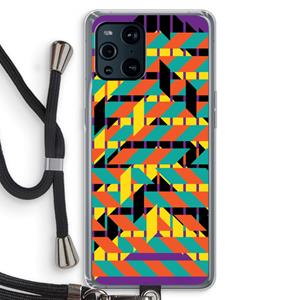 CaseCompany Skew Bee 2: Oppo Find X3 Transparant Hoesje met koord