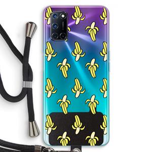 CaseCompany Bananas: Oppo A92 Transparant Hoesje met koord