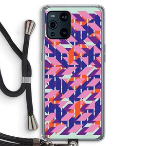CaseCompany Skew Blush 3: Oppo Find X3 Transparant Hoesje met koord