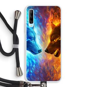 CaseCompany Fire & Ice: Huawei P Smart Pro Transparant Hoesje met koord