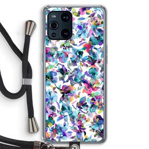 CaseCompany Hibiscus Flowers: Oppo Find X3 Transparant Hoesje met koord