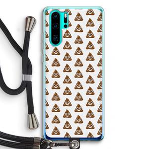 CaseCompany Poop emoji: Huawei P30 Pro Transparant Hoesje met koord