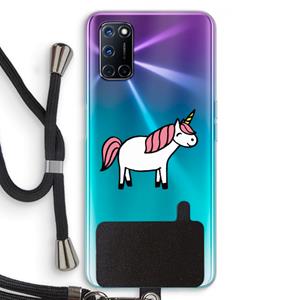 CaseCompany Eenhoorn: Oppo A92 Transparant Hoesje met koord