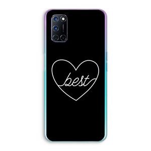 CaseCompany Best heart black: Oppo A92 Transparant Hoesje