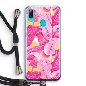 CaseCompany Pink Banana: Huawei P Smart (2019) Transparant Hoesje met koord