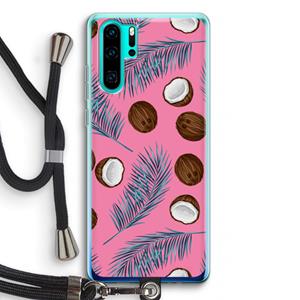 CaseCompany Kokosnoot roze: Huawei P30 Pro Transparant Hoesje met koord