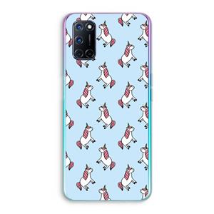 CaseCompany Eenhoorns overal: Oppo A92 Transparant Hoesje