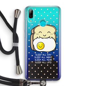 CaseCompany Sleep All Day: Huawei P Smart (2019) Transparant Hoesje met koord