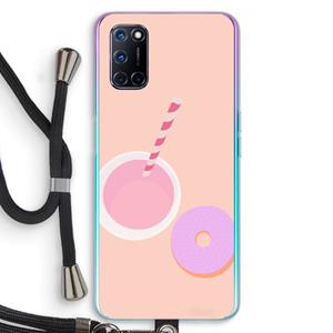 CaseCompany Donut: Oppo A92 Transparant Hoesje met koord