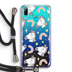 CaseCompany Rainbow Unicorn: Huawei P Smart (2019) Transparant Hoesje met koord